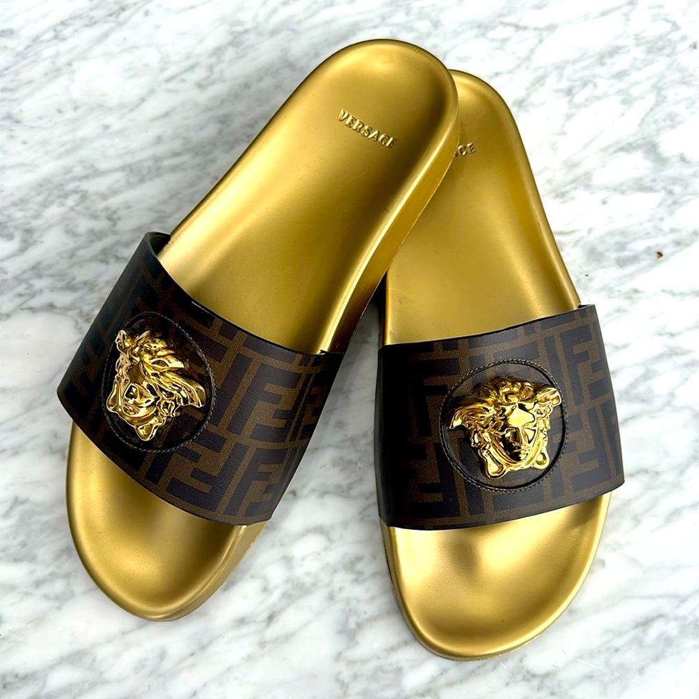 Versace authentic - Fendace leather slides